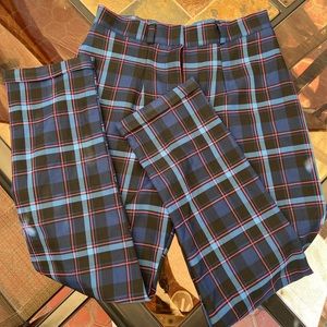 Nasty gal tailored tapered blue check women’s pants. Size U.S. 6. Like new.